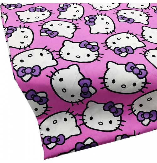Yuhuang new design Pink 100%Cotton Fabric Digital Printing Sewing Material DIY children Dress/Clothes Cute Hello Cat head Kitty Yuhuang new design Pink 100%Cotton Fabric Digital Printing Sewing Material DIY children Dress/Clothes Cute Hello Cat head Kitty
