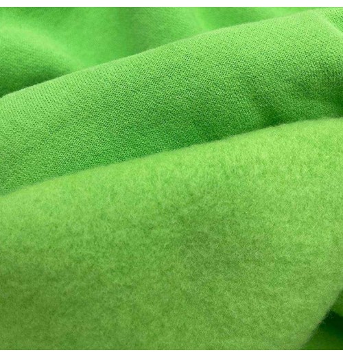Heavyweight 65%cotton 35%polyester 400gsm green knit heavy fleece fabric for hoodie Heavyweight 65%cotton 35%polyester 400gsm green knit heavy fleece fabric for hoodie